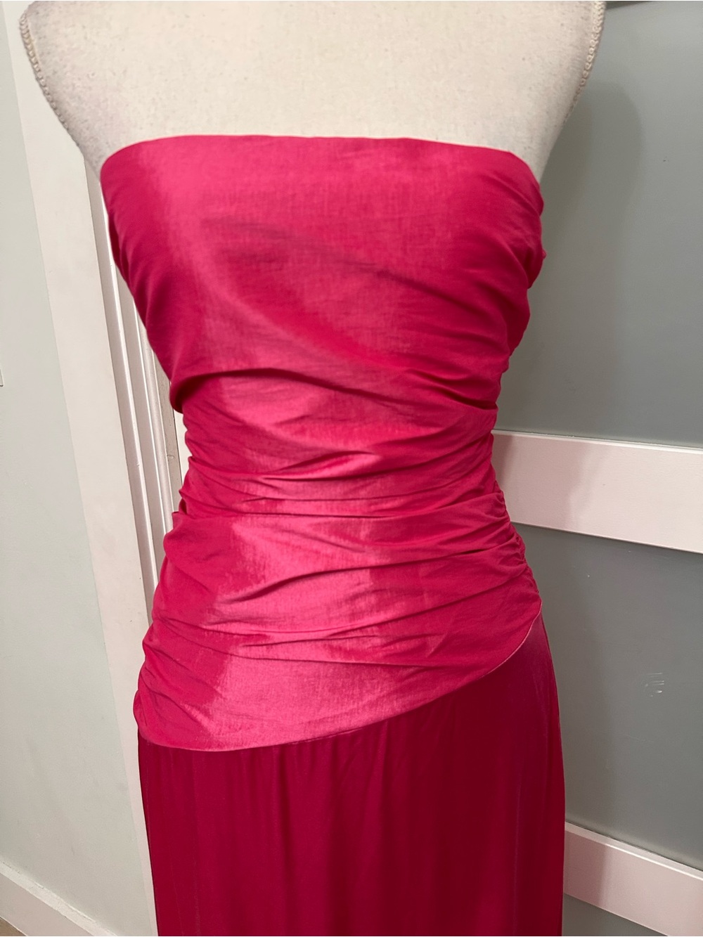 Meshki Pink Serena Strapless Taffeta Maxi Dress SZ Small Elegance Coquette NWT - Picture 5 of 9
